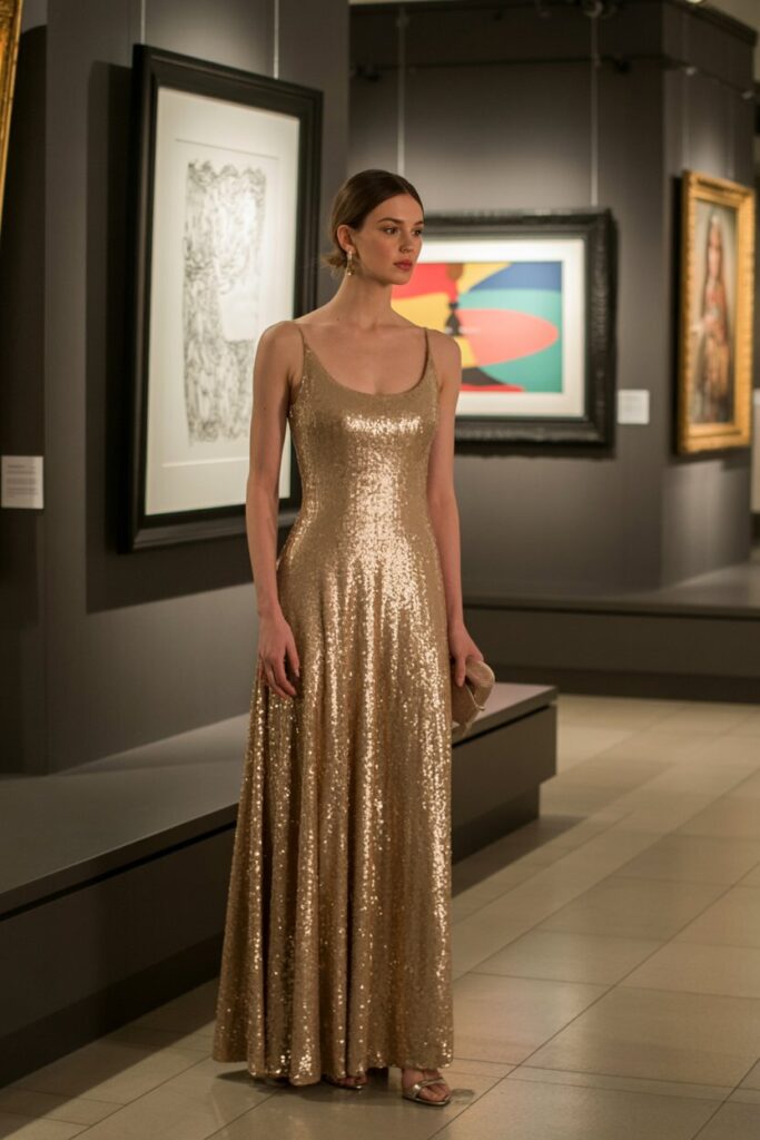Champagne Gold Gala Dress 