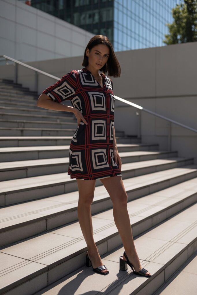 beautiful dresses short geometric