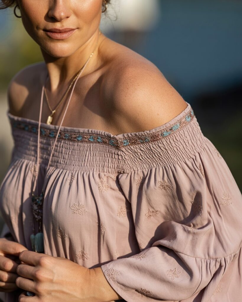 off shoulder boho dress