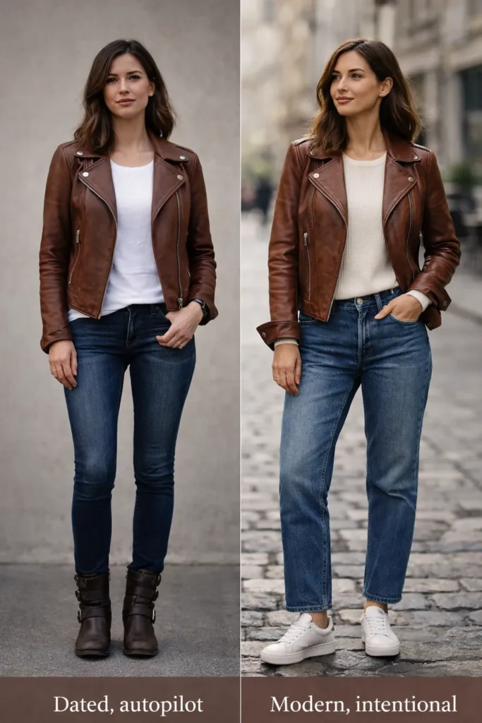 How To Style a Brown Leather Jacket