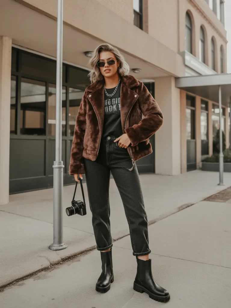 Faux Fur Jacket Outfit