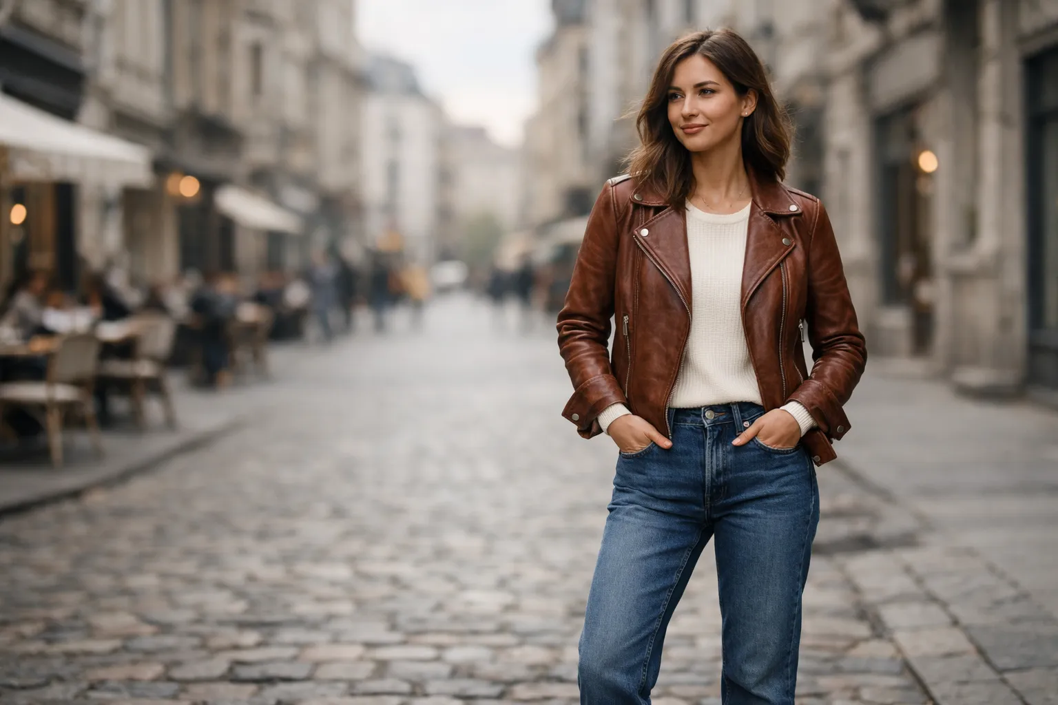 How To Style a Brown Leather Jacket