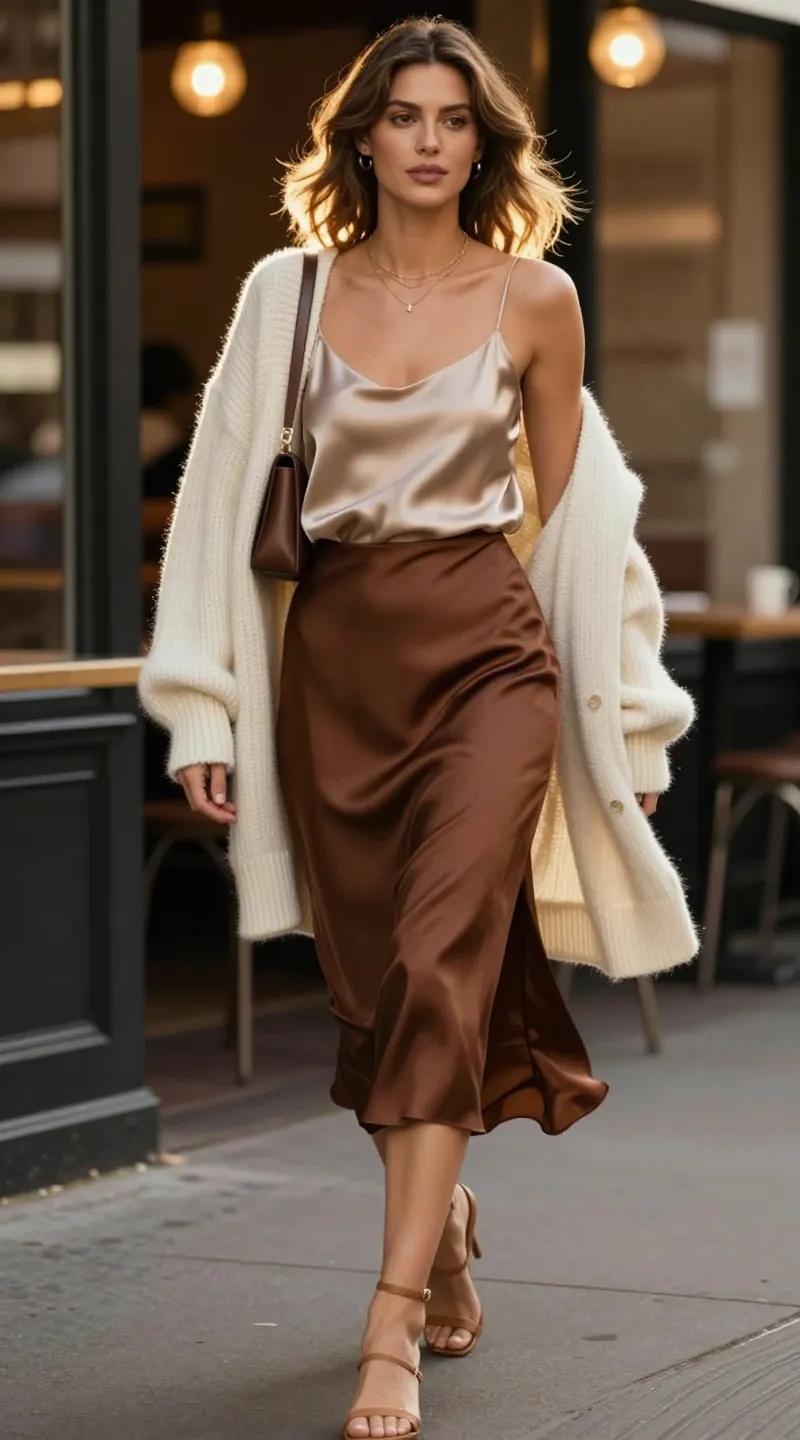 Brown Skirt Outfit Ideas