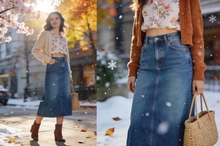 10 Denim Skirt Outfit Ideas You Can Wear Year-Round That Are Actually Genius