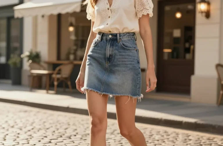 8 Short Denim Skirt Outfits That Are Trendy Yet Totally Wearable: Chic & Easy