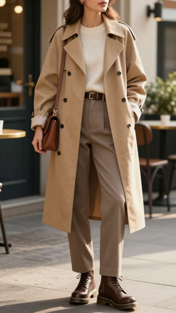 Brown Doc Martens Women Outfit