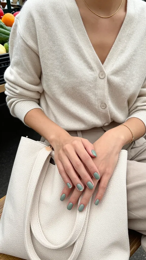 Pastel Green Spring Nails