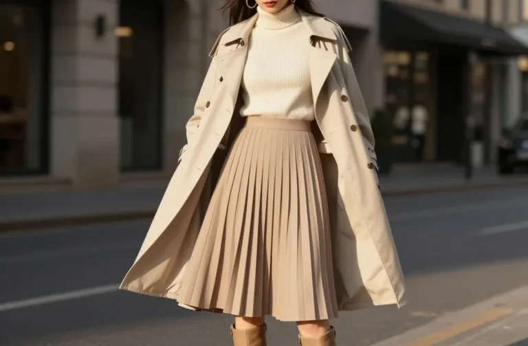11 Chic Outfit Ideas That Always Look Polished: How to Style a Pleated Skirt Bright & Effortless