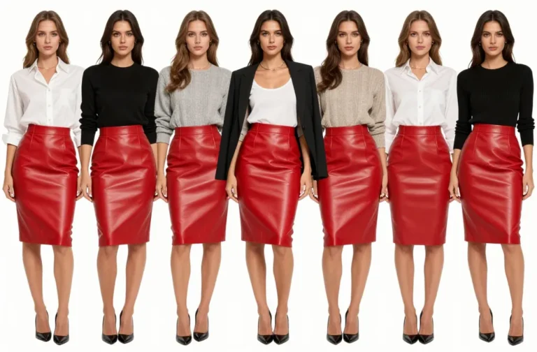 10 Red Leather Skirt Outfits That Make a Powerful Style Statement: Bold & Bossy