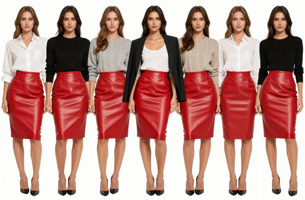 10 Red Leather Skirt Outfits That Make a Powerful Style Statement: Bold & Bossy