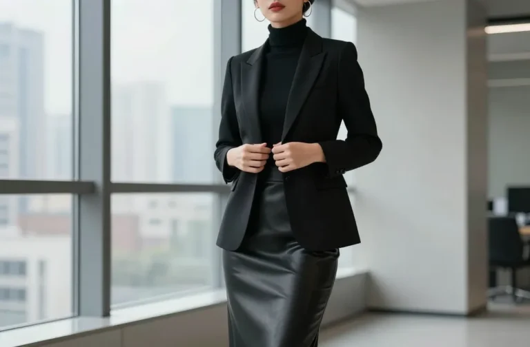 10 Chic Midi Leather Skirt Outfits That Always Look Stylish: Effortless Edges