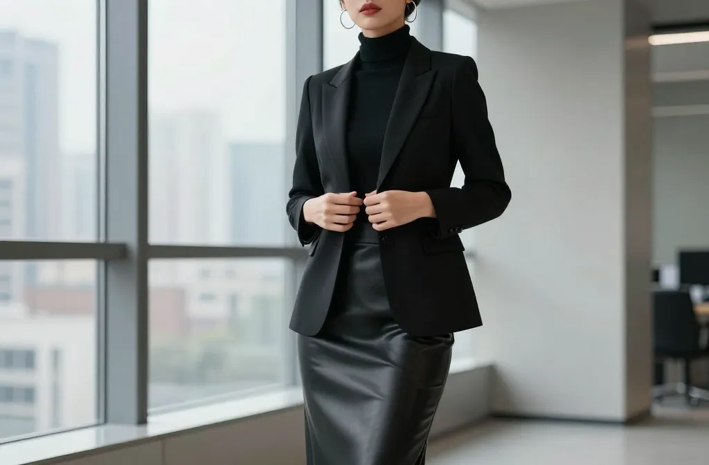 10 Chic Midi Leather Skirt Outfits That Always Look Stylish: Effortless Edges