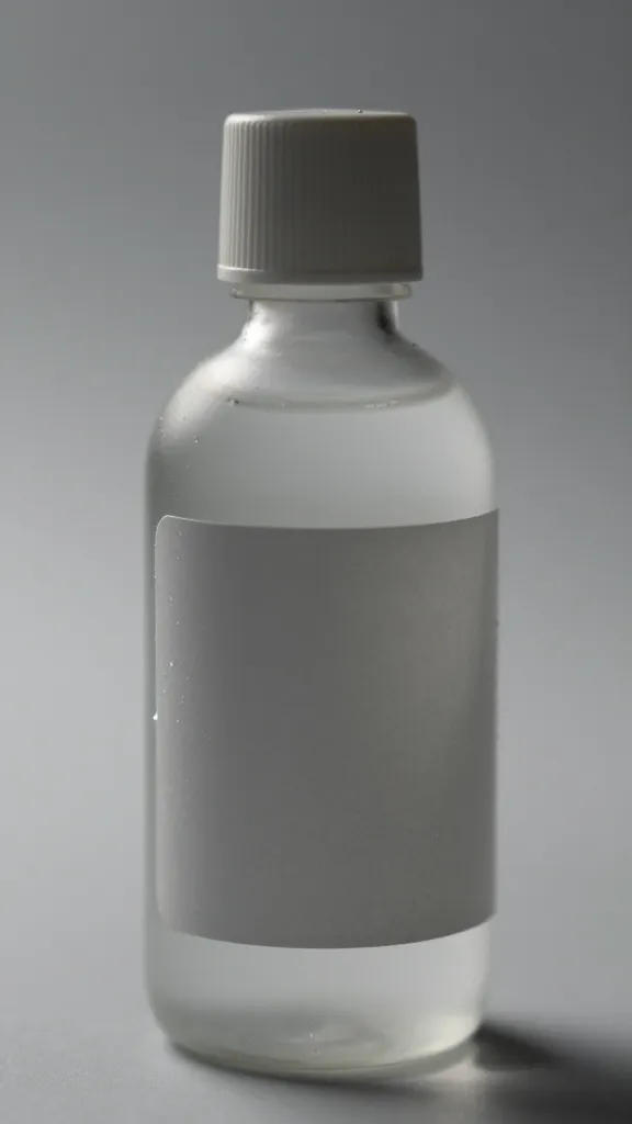 Closeup of a single glycerin bottle with soft lighting
