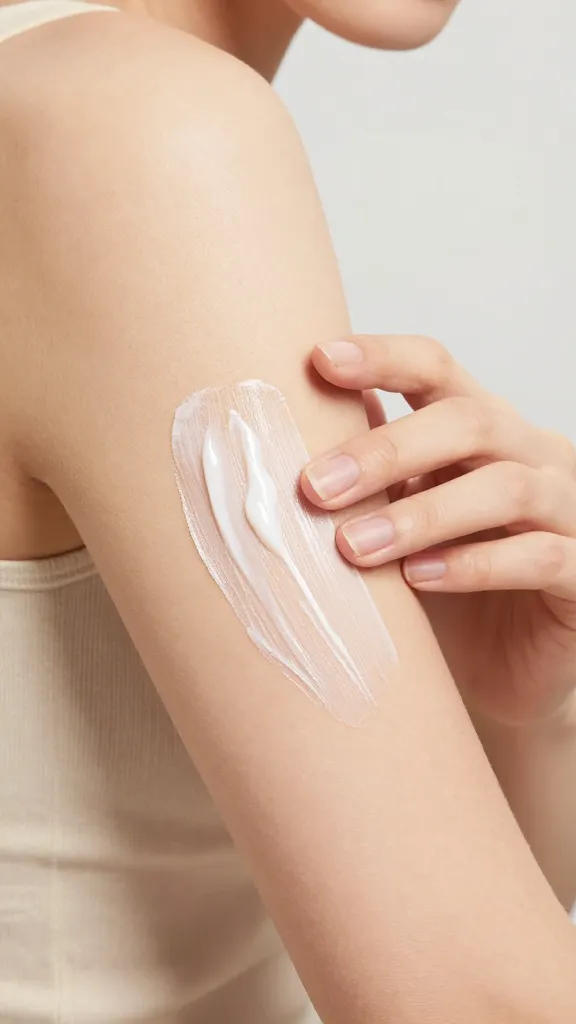 closeup of woman applying occlusive balm to elbow