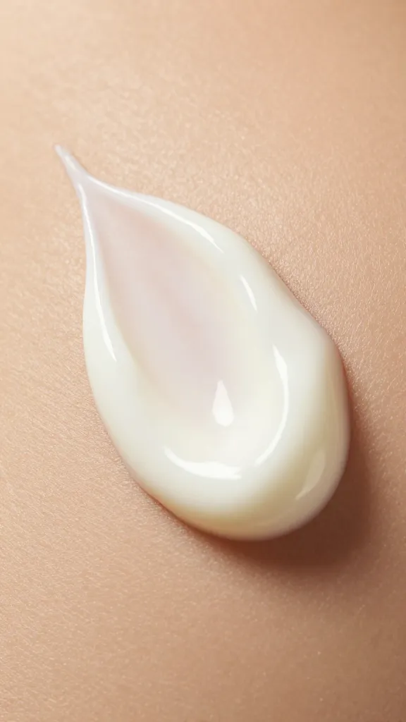 closeup of creamy vanilla body lotion dollop on skin