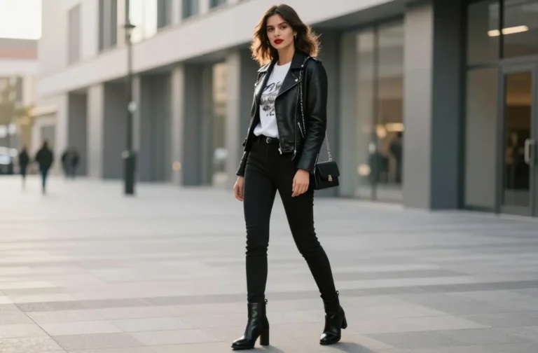 10 Cool Girl Outfit Ideas with a Leather Jacket and Boots: Rock-Ready Style