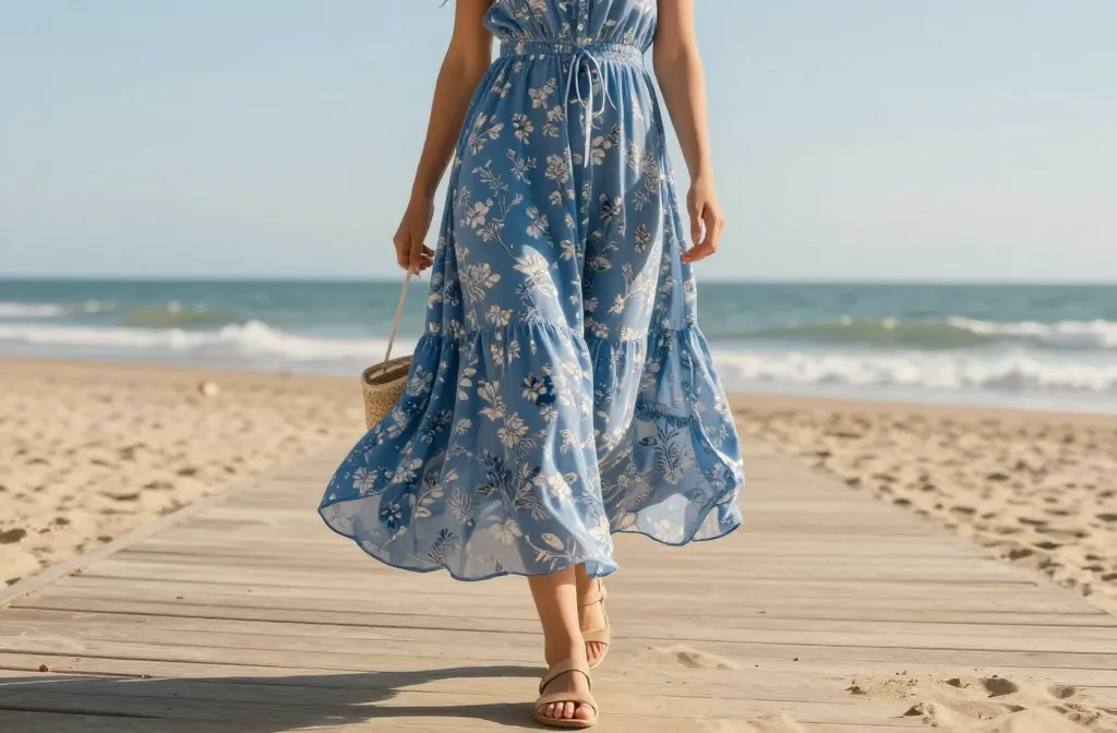 6 Blue Floral Maxi Dresses That Instantly Give You That Calm, Peaceful Summer Vibe — Easy, Breezy Picks